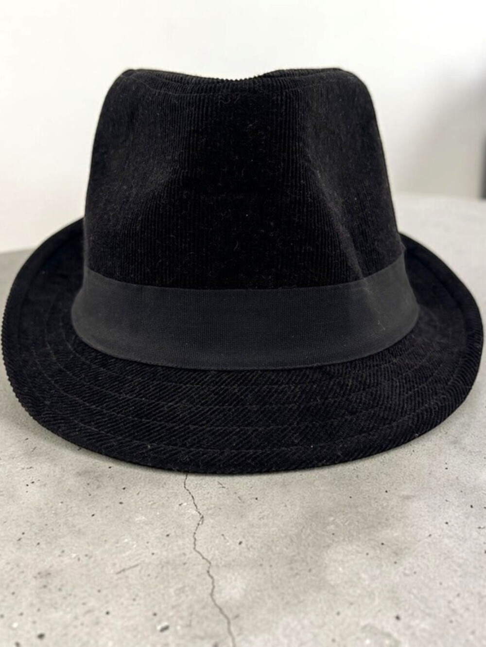 Granule Fedora/Trilby Hat Black Corduroy Hat